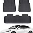 Tesla Model Y Floor Mats, TPE Eco-Friendly Heavy Duty 1st & 2nd Row Foot Mats for 2017-2023 Tesla Model Y(Set of 3)
