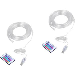 HOMSFOU 2pcs Color Changing Led Tube Light for Outdoor Garden Decoration USB Hose Lamp LEDs for Parties Weddings and Home Decor No Battery Required
