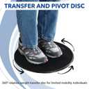 Sammons Preston Transfer Disc, 15" Pivot Disc for Safe Transfers with 360 Rotation, Non-Slip Surface for Sitting or Standing, Mobility Aid for Elderly, Caregivers, and Disabled, Lightweight Design