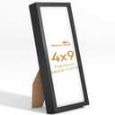 4x9 Aluminum Metal Picture Frame,Tempered Glass Black Photo Frame 4x9 for Family Photo,Posters,Art,Document to Wall Mount Horizontally or Vertically