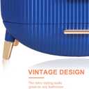 MASSY Egg Shape(Oval) Makeup Storage Box, Countertop Portable Vanity Cosmetics Organizer Preppy (Blue)