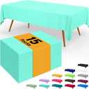 Smiry Disposable Table Cloth - 15 Pack, 54 x 108 Inch Waterproof Rectangle Tablecloths for Parties, Decorative Plastic Table Cover, Leakproof & Sturdy, Mint Green