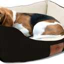 American Kennel Club Small Black Dog Bed, Solid Weave Cuddler, AKC Pet Cuddler, 26"