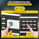 VEVOR Safe - 0.8 CU.FT Fingerprint Safe Box, Q235 Steel, 2 Keys & Digital Keypad for Money, Jewelry, Pistols, Documents, Watches - Home, Office & Hotel