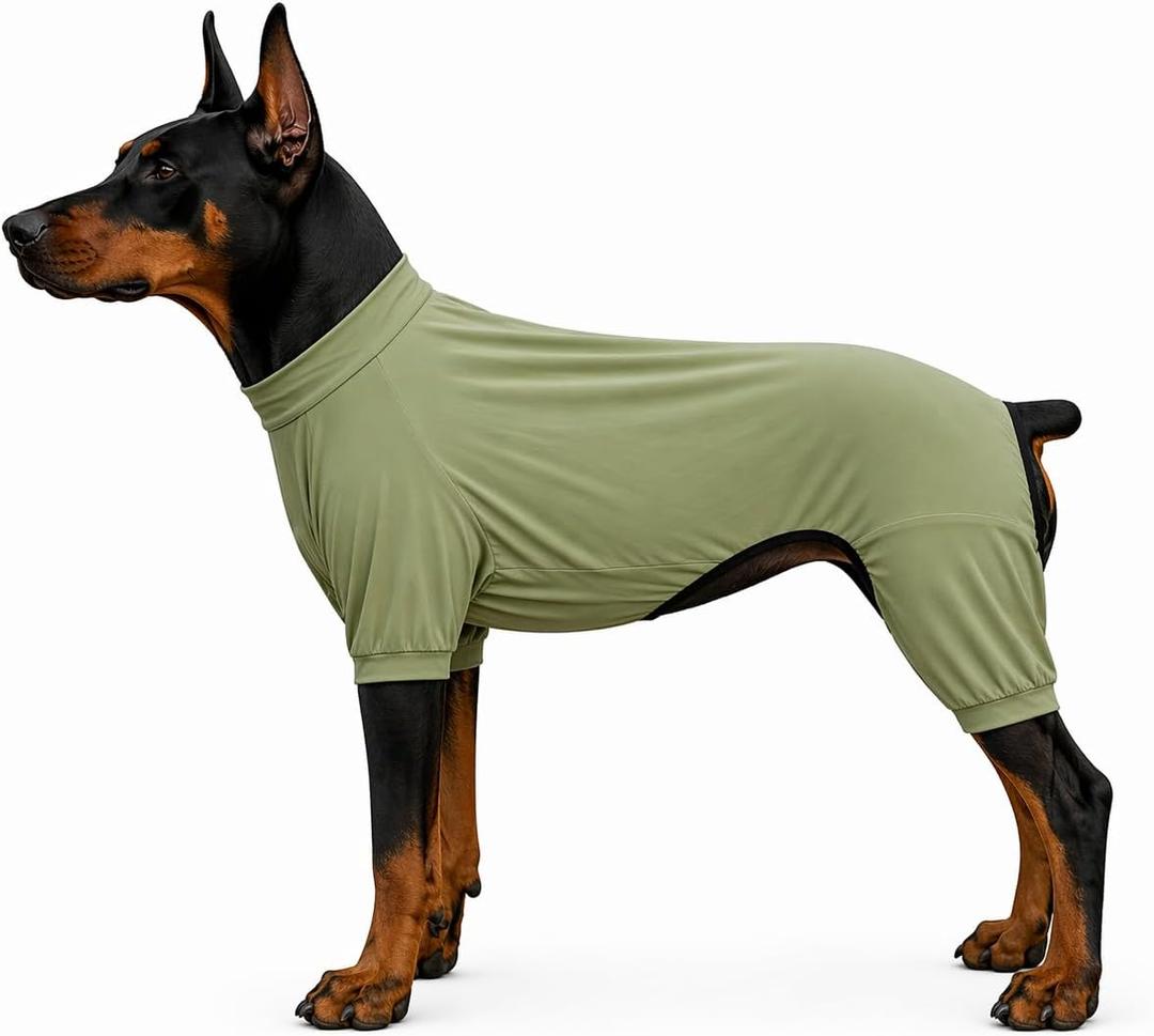 LoveLongLong Dog Jumpsuit with UV Protection and Quick-Dry Fabric for Spring Summer Pet Pajamas Light Green 3XL
