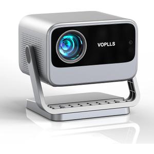 【Officially-Licensed APP & 2000 ANSI】4K Smart Projector with WiFi and Bluetooth, VOPLLS Auto Focus Portable Outdoor Projector, Movie Home Theater Proyector Adjustable Stand