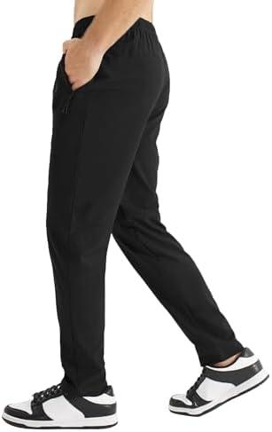 GuaGal Men's Lightweight Joggers Pants with Zipper Pockets Sweatpants for Men Athletic Gym Workout Jogging Pants, S