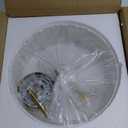 12.6" Semi Flush Mount Ceiling Light Fixture, 3 Light Gold Drum Light Fixtures with White Fabric Shade, Modern Close to Ceiling Lighting for Living Room, Bedroom, Hallway, Entry, Foyer