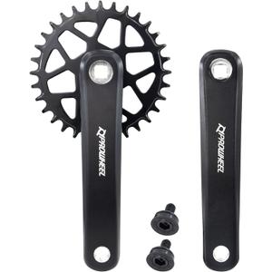 Prowheel Mountain Bike Crankset 1 Piece/Single 32T Charing Crank Set with 170mm Arm for Bicycle MTB, Compatible with 6/7/8/9/10 Speeds Freewheel