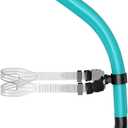 Swimmer's Snorkel for Lap Swimming, Adult Snorkeling Gear Swim Training, Center-Mount Silicone Mouthpiece One-Way Purge Valve in Pool and Open Water (Green)