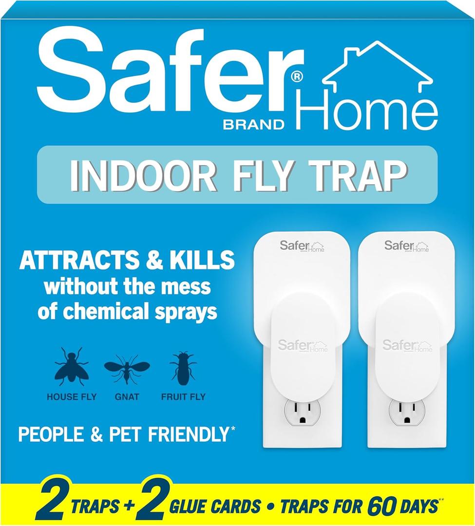 Safer Home Indoor Plug-in Fly Trap - SH502-2SR - Effective Fruit Fly Traps for Indoors, Gnat Traps for House Indoor, 800 Total Sq Ft Protection - 2 Devices + 2 Glue Cards Safer Home Indoor Plug-in Fly Trap - SH502-2SR - Effective Fruit Fly Traps for Indoors, Gnat Traps for House Indoor, 800 Total Sq Ft Protection - 2 Devices + 2 Glue Cards
