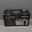 Mueller UltraToast Full Stainless Steel Toaster 4 Slice, Long Extra-Wide Slots for Bagels and Waffles, 6 Browning Levels, LED Display, Cancel/Defrost/Reheat Functions & Removable Tray, Kitchen Gadgets