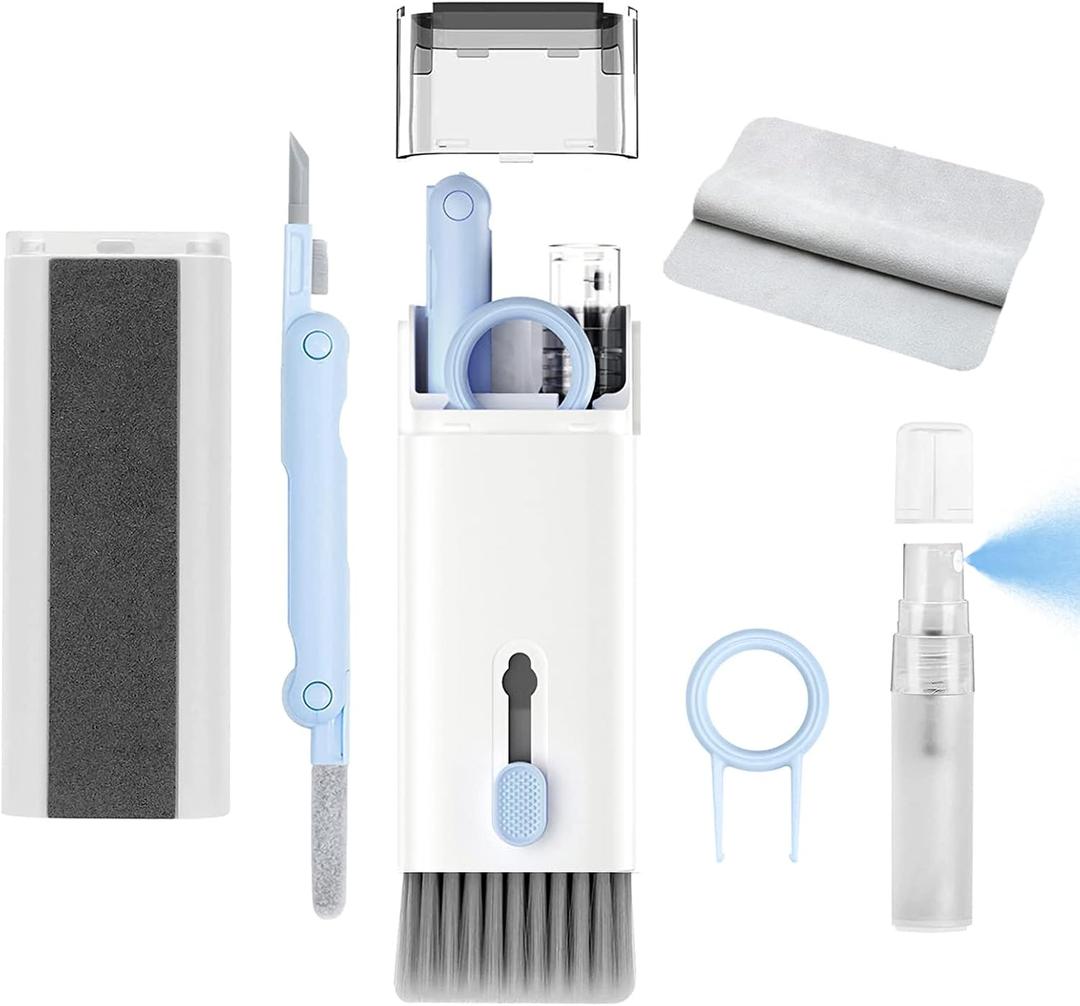 7 in 1 Electronic Cleaner kit - Keyboard Cleaner, Keyboard Cleaning Kit, Laptop Cleaner with Brush, Electronic Cleaner for Laptop/Phone/Computer/Screen (Give Away a Flannel Cloth) Blue