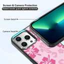 FANXI Pink Hibiscus Phone Case Compatible with iPhone 13 Pro 6.1 Inch - Shockproof Protective TPU Cute Flower Printed Phone Case Designed for iPhone 13 Pro Case for Men Girls Women
