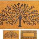 Coir Doormat, 16''x27.5'', Tree of Life, Outdoor Indoor Welcome Mat for Home Entrance