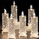 SupBri Rose Shadow LED Flameless Candles, 6PCS Romantic Battery Operated Candles Led Pillar Candles for Valentines Anniversary Wedding Christmas Decorations(White, D 2.5" x H 7.2")