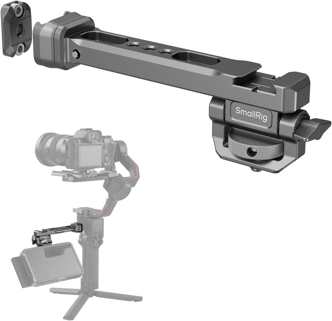 SMALLRIG HawkLock Quick Release Adjustable Camera Monitor Mount, NATO Rail and Cold Shoe, Tilt 165 Adjustable, for DJI RS 4 Mini/RS 4 Pro/RS 4 /RS 3 Mini/RS 3 Pro/RS 3 /RSC 2 /RS 2 Stabilizers