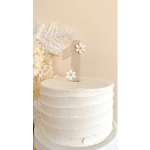 Wooden Daisy One Cake Topper, Smash Cake Topper, Daisy 1st Birthday Party Decorations for Daisy Boho Retro Party Decoration, First Birthday Supplies