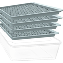 ITWIST Mini Ice Cube Trays, 159x4 PCS Crushed Small, Tiny Ice Cube Tray Easy Release for Chilling Drinks Coffee Juice(4Pack Blue Ice trays & Ice Bin)