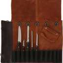 vintage crafts Genuine Buffalo Leather Knife Roll Set Chef's Knife Holder Cutlery Sheath Artist Case Organizer Storage bag Travel Friendly Gift for Men & Women Portable chef knife cases Organizer, Large