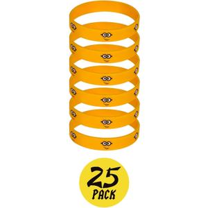Yellow Cartoon Party Favor Supplies, Birthday Celebration Decorations Gift Despicable Theme Treat Loot Goody Bags Filler Mini 25 Pack (Silicone)