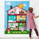 Room Decor Felt Story Board Set- 41x29 Inch Free Sticking Felt Board- Preschool Learning Activities for Ages 3+- Educational Sensory Toys for Toddlers- Wall-Mounted Emotional Skills Gift