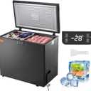 VEVOR Chest Freezer, 10 Cu.ft Compact Deep Freezer, Free Standing Top Open Door Compact Freezers with 2 Removable Baskets & Adjustable Thermostat, Energy Saving & Low Noise, Black