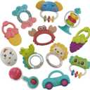 Baby Toys 612 Months, 12PCS Baby Rattle & Teether Set, Sensory Learning Toys for Infants, BPA Free Montessori Toys for Newborn Boys & Girls