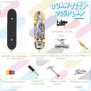 Civaner 10 Pack DIY Kids Finger Skateboard Set with Box and Replacement Accessories, Mini Collectible Fingerboard, Finger Toy Kit, School Gifts for Kids Children Finger Skater, 9.5 x 2.5 x 1.5 cm / 3.74 x 0.98 x 0.59 inch