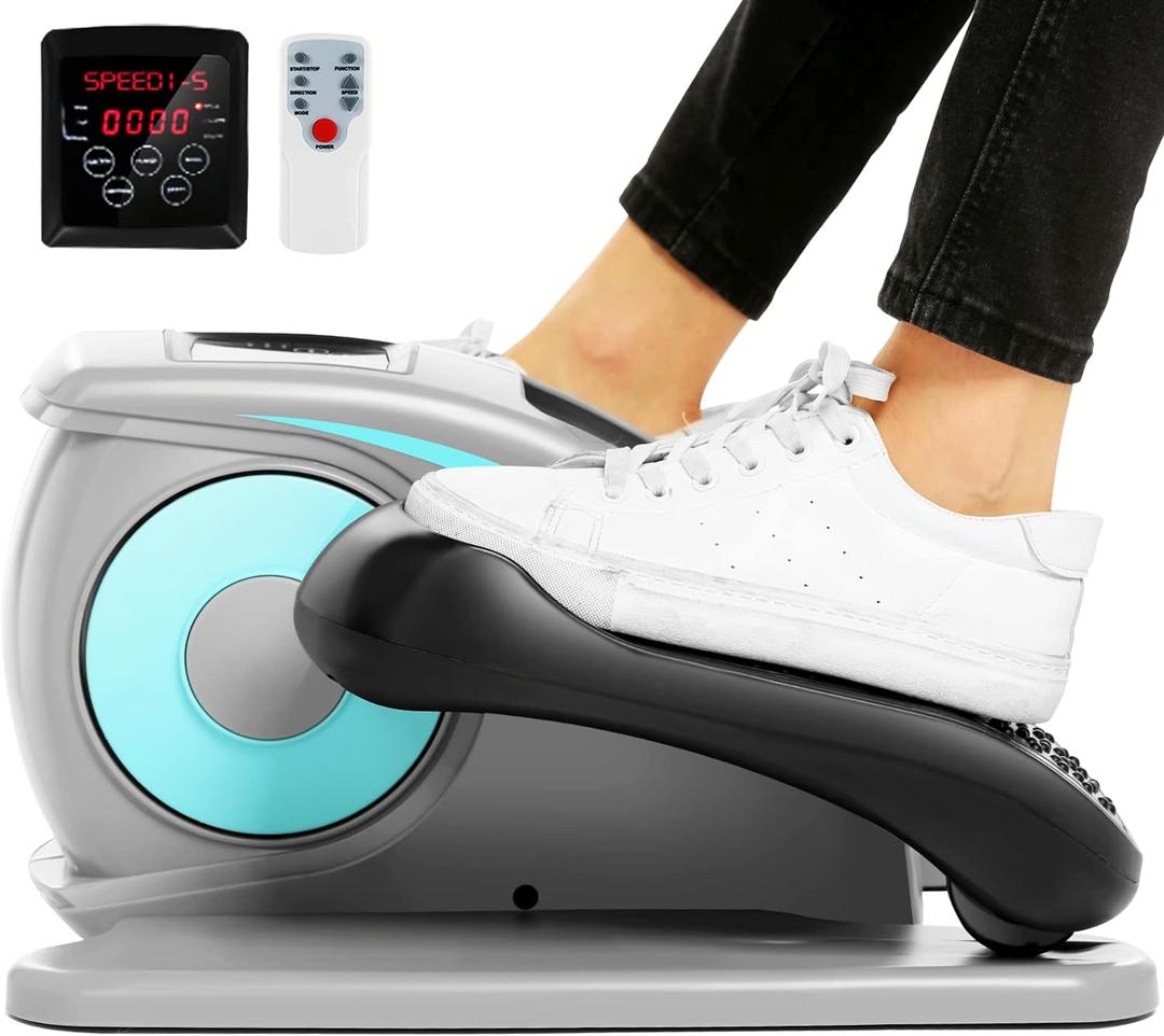 ANCHEER Under Desk Elliptical,Electric Ellipse Leg Exerciser While Sitting for Seniors, Hyper-Smooth Maganetic System Seated Pedal Exerciser with Remote Control for Home Office,100% Pre-Assambled