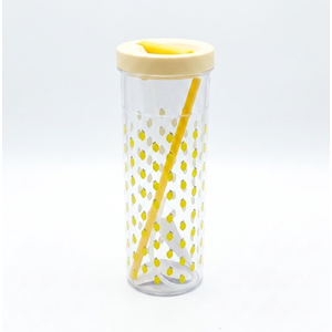 Plastic Sipper & Straw Lemon Edition