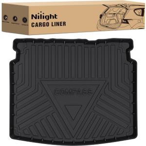 Nilight Cargo Mats for Jeep Compass 2017 2018 2019 2020 2021 2022 2023 2024 2025,All Weather Protection Heavy Duty Cargo Liners