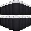TahoeBay Bulk Blank Beer Can Cooler Sleeves (50-Pack) Sublimation Blanks for Vinyl Plain Soft Foam Can Sleeves Coolers for Soda Cans & Bottles Black, White, Assorted Solid Color (Black)