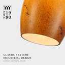 Pendant Lighting, Modern Handblown Amber Color Glass, Oval Art Shade Hanging Light, Oil Rubbed Bronze Finish for Kitchen, Dining Room, Foyer Decor 4.7" Shade (1 Pack)