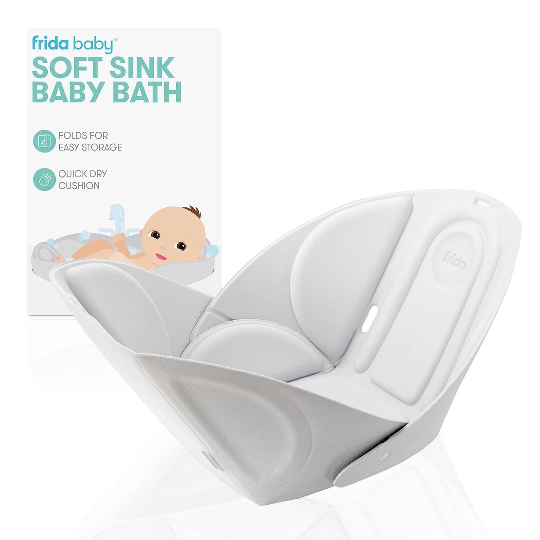 Frida Baby Soft Sink Bath, Sink Bather, Easy to Clean Bather That Supports Baby's Head (1 Count (Pack of 1))