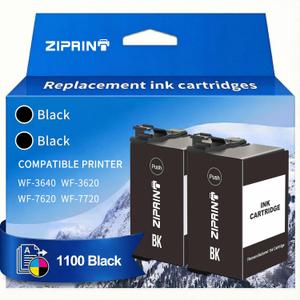 ZIPRINT Remanufactured for 252XL Black Ink Cartridges Replacement for Epson 252 252XL Ink Cartridges for Printer Workforce WF7720 WF7710 WF3640 WF3630 WF3620 WF7620 WF7610 (252XL Black, 2Pack)