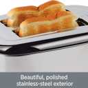 All-Clad Electrics Stainless Steel Toaster 2 -lice LED display, Removable crumb try, 6-Browing levels, Wide and self-centering slots, Waffles, Bagels, Bread, 12.91"D x 5.29"W x 8.98"H, Silver