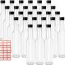 27 Pcs 15 oz Plastic Long Neck Bottle with Screw Caps Homemade Wine Containers Empty Clear Liquor Wine Bottles for DIY Craft Decoration Condiment Vanilla Extract Coquito Limoncello Drinks
