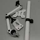 VIVO Steel Universal Full Motion Pole Mount Monitor Arm with Removable 75mm and 100mm VESA Plate, Fits 17 to 32 inch Screens, White, MOUNT-POLE01AW