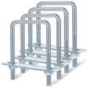 Mellewell 4 Sets M8 Square U Bolts, U Bolts 70mm (2.76") Width 160mm (6.3") Length, Zinc Plated Carbon Steel U Bolt with Nuts, Plate and Washers (70 x 160mm)