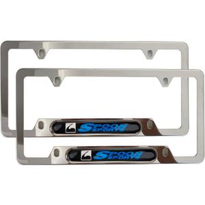 Silver Sports License Plate Frame Cover Holder Spoon JDM Japan Truck Car Accessories Stainless Steel 2Pcs