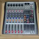 Depusheng DX6 Professional Mixer Sound Board Console 6 Channel Desk System Interface Digital USB MP3 Input 48V Phantom Power Stereo DJ Studio FX Steel Chassis,Black Bluetooth USB Audio Mixer for PC
