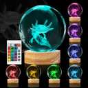 3D Axolotl Crystal Ball Night Light 3.15 inch Axolotl Glass Ball Lamp with 16 Color Changing Wooden Base and Remote Ideal Gifts for Kids Friends Birthday Christmas Room Axolotl Decor