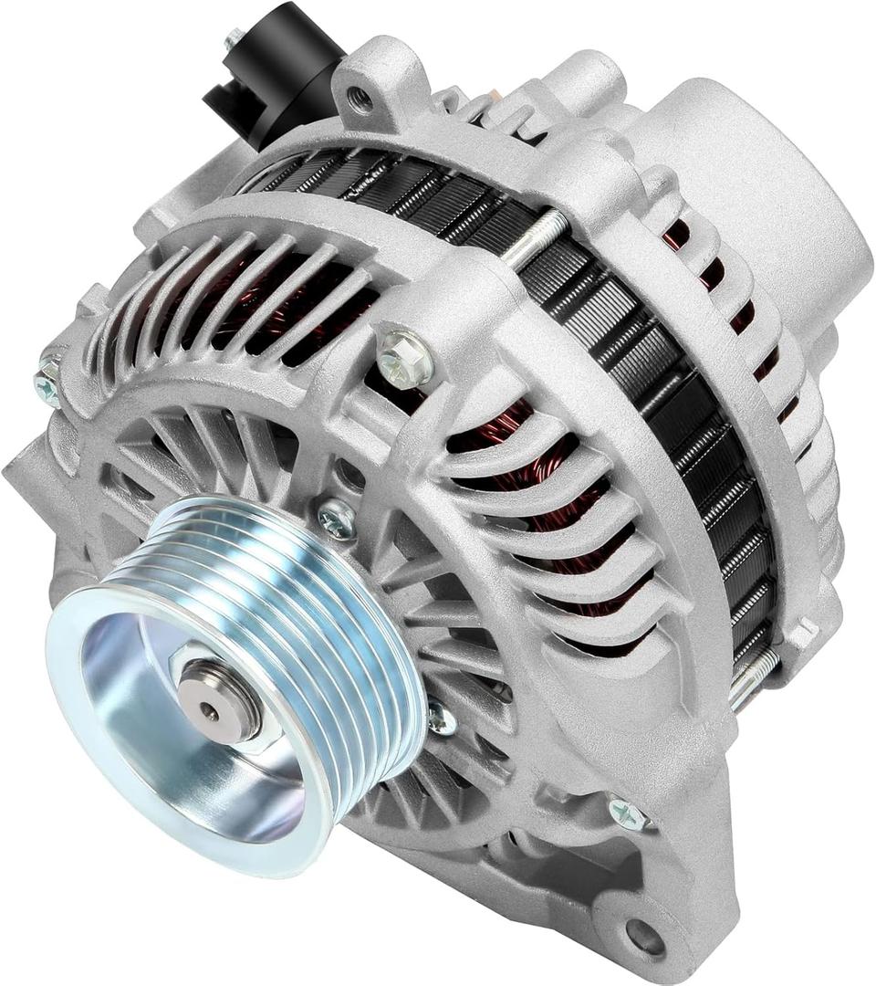 SCITOO Alternator Fit 11176 Fit for Honda for Civic L4 1.8L 2006-2008, for Honda for Civic 1.8L L4 (MFI) 2009-2010, for Honda for Civic 2011 1.8L L4 AMT0187 12V 80Amp CW 7-Groove Pulley 11176 AL1299X