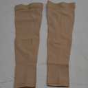 TOFLY Medical Thigh High Compression Stockings Footless for Women & Men, Opaque Support Hose, 20-30mmHg Graduated Compression Socks with Silicone Band for Varicose Veins, Edema, DVT, 1 Pair Beige M