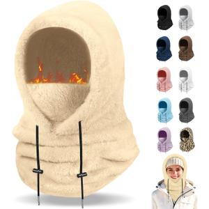 Winter Balaclava Ski Mask: Windproof Fleece Warm Face Cover Hood for Men Women Snowboarding Skiing Hiking Cycling (Gray)