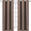 Diraysid Cappuccino Grommet Blackout Curtains for Bedroom Thermal Insulated Room Darkening Curtains Drapes, 38 x 63, 2 Panels