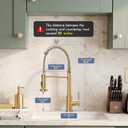 GIMILI Kitchen Faucet with Pull Down Sprayer Single Hole Stainless Steel Sink Faucet, Suitable for Farmhouses, RV, Laundry Room, Outdoor, and Campers. Llave para fregadero de cocina Brushed Gold
