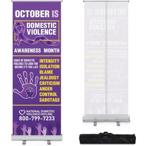 24 x 63 Inch Domestic Violence Awareness Retractable Banners