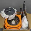 Spin Mop and Bucket Set,Detachable Double Buckets Separate Dirty Water with Stainless Steel Wringer for Floor Cleaning,Cleaning Buckets with 4 Mop Head Replacements for Household Use